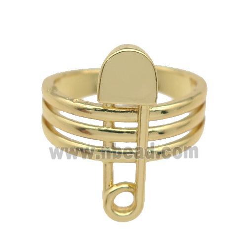 copper Ring, gold plated