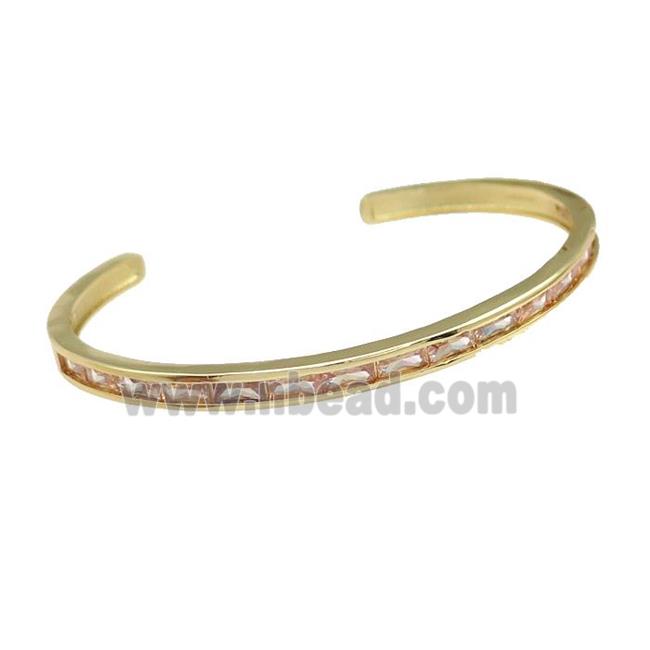 copper Bangles paved champagne zircon, gold plated