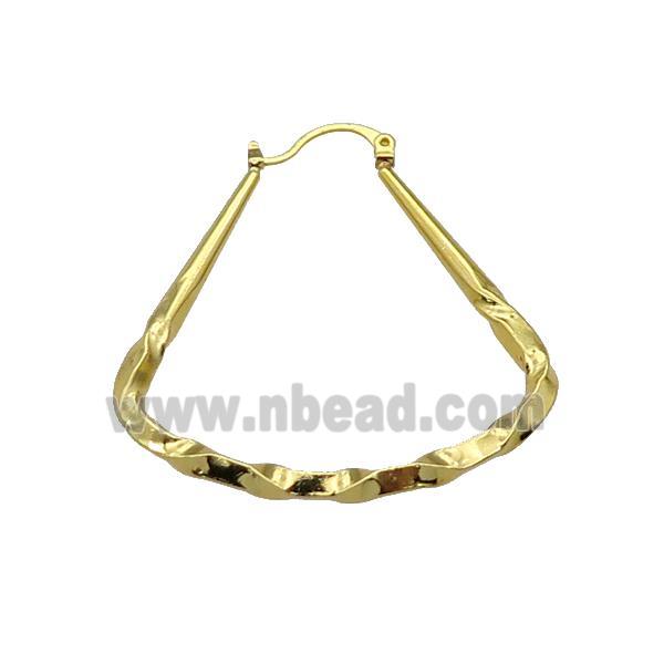 copper leaveback Earring, gold plated