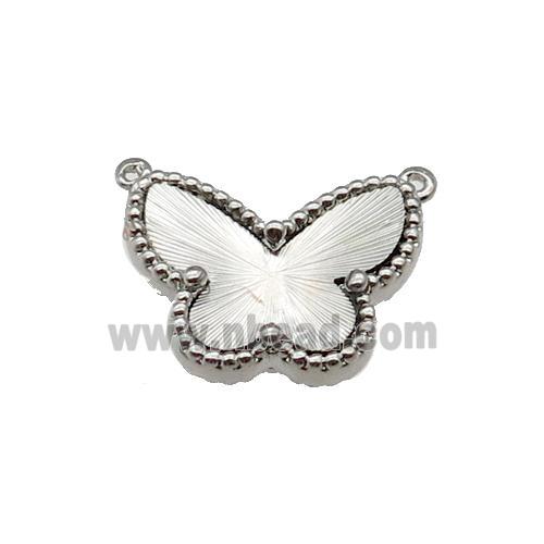 copper Butterfly pendant, platinum plated
