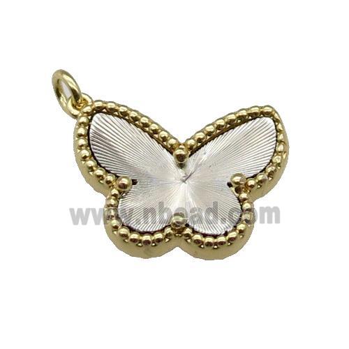 copper Butterfly pendant, platinum plated