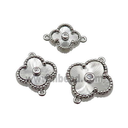 copper Clover connector, platinum plated