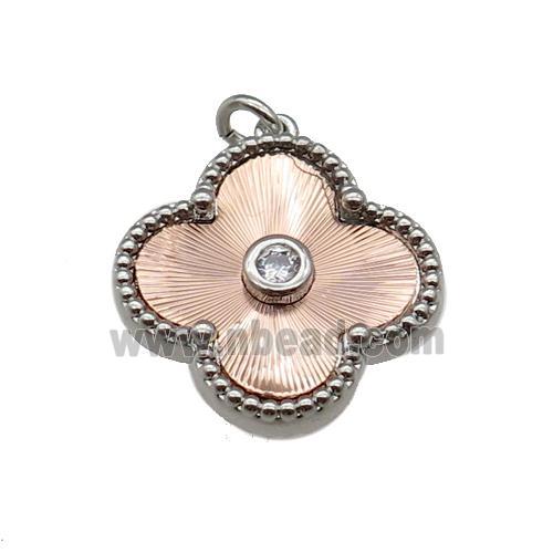 copper Clover pendant, rose gold