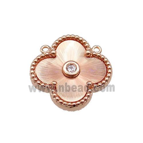 copper Clover pendant, rose gold