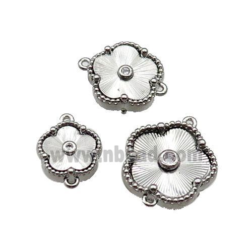 copper Flower connector, platinum plated