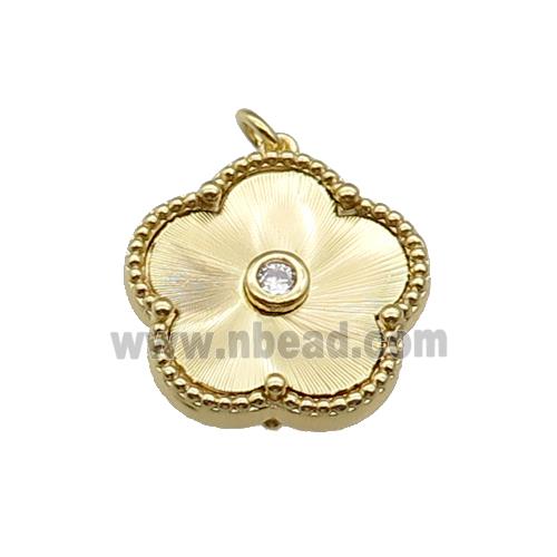 copper Flower pendant, gold plated