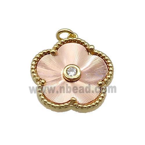 copper Flower pendant, rose gold