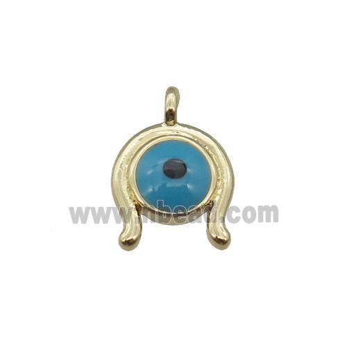 copper luckyeye pendant, gold plated
