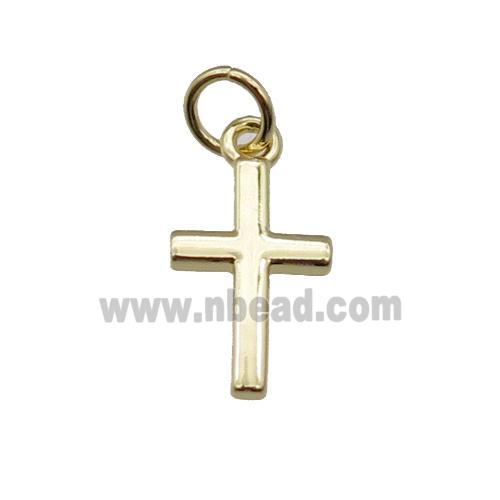 copper cross pendant, gold plated