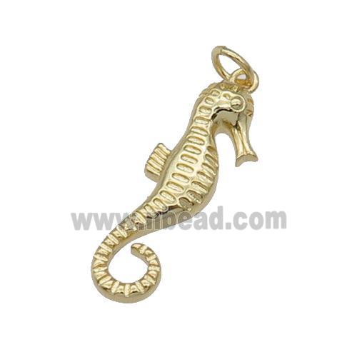 copper seahorse pendant, gold plated