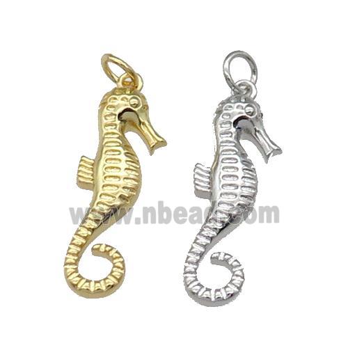 copper seahorse pendant, mixed