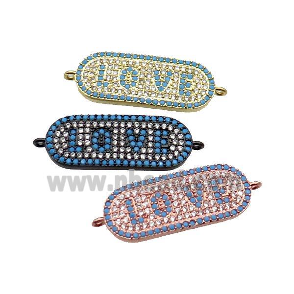 copper LOVE connector paved turq zircon, mixed