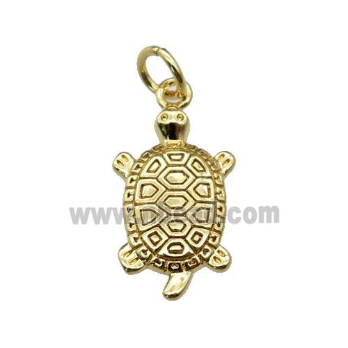 copper Tortoise pendant, gold plated