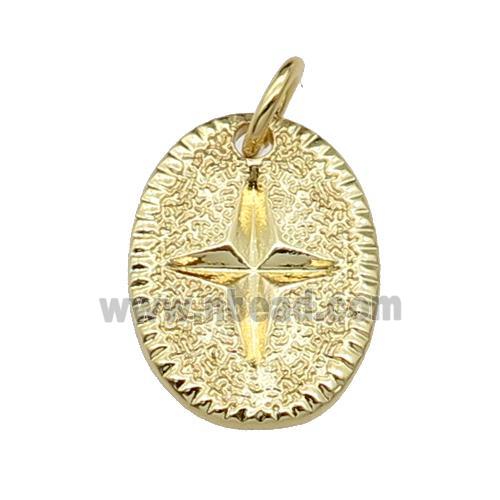 copper NorthStar charm pendant, gold plated