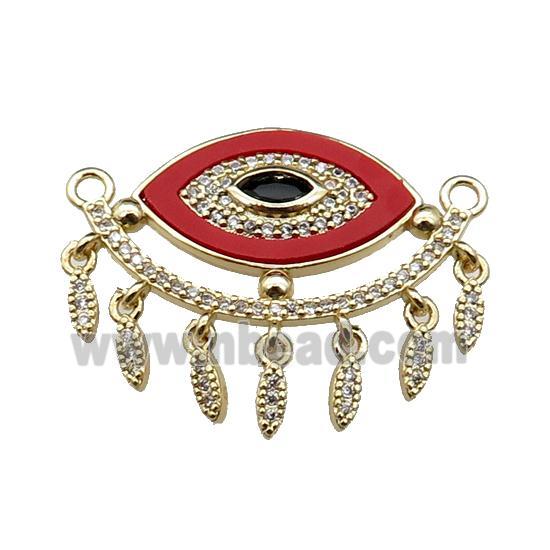 copper Eye pendant pave redstone zircon, gold plated