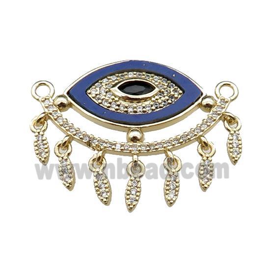 copper Eye pendant pave lapis zircon, gold plated