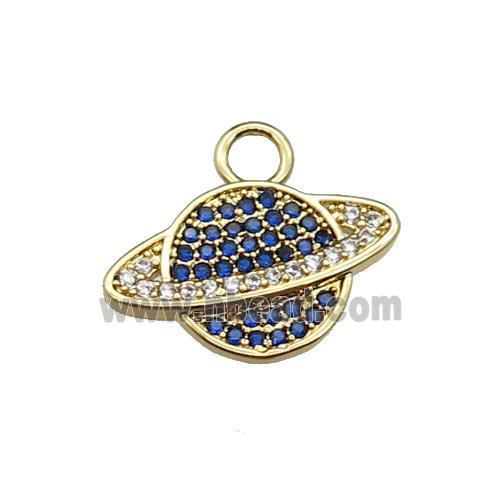 copper earth pendant pave zircon, gold plated