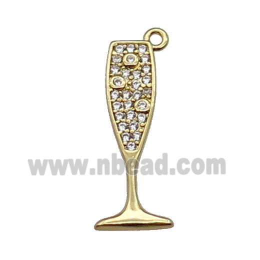 copper cup pendant pave zircon, gold plated