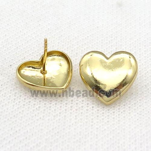 copper heart Stud Earring gold plated