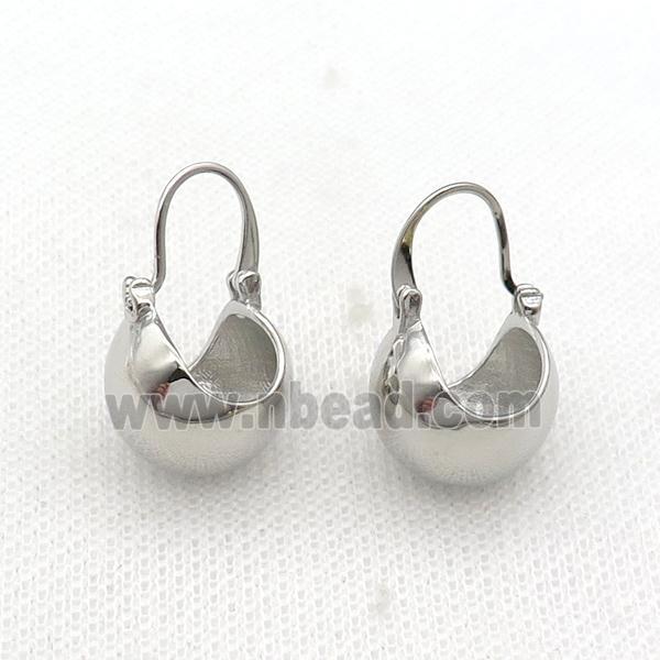 copper Hook Earring bag platinum plated