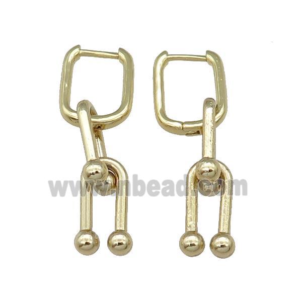 copper Latchback Earring gold plated