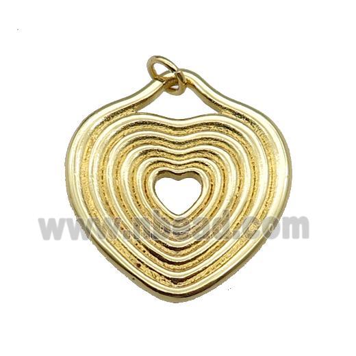 copper heart pendant gold plated