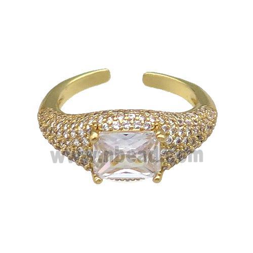 copper Ring pave zircon gold plated