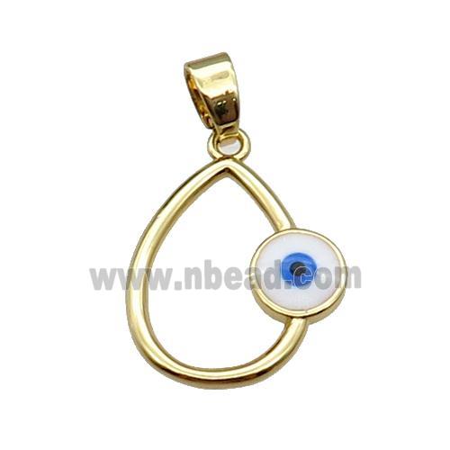 copper teardrop pendant enamel Evil Eye gold plated