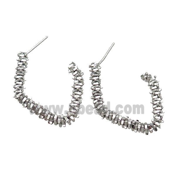 Copper Stud Earring Platinum Plated