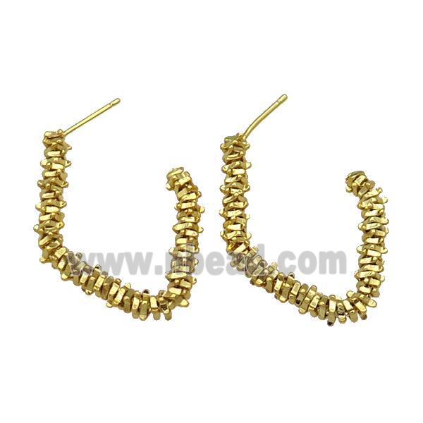 Copper Stud Earring Gold Plated