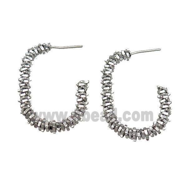 Copper Stud Earring Platinum Plated