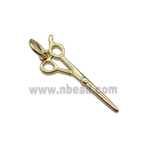 Copper Scissors Charm Pendant Gold Plated
