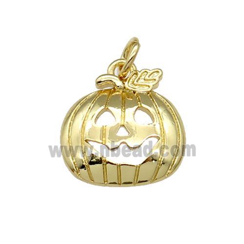 Copper Pumpkin Charm Pendant Halloween Gold Plated