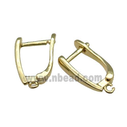 Copper Latchback Earring Accessories with Loop Gold Plated