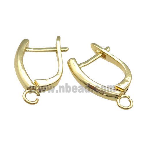 Copper Latchback Earring Accessories with Loop Gold Plated
