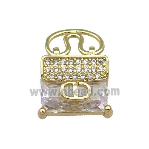 Copper Pendant Pave Zircon Gold Plated
