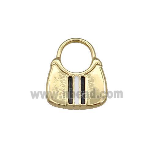 Copper Bag Charm Pendant Enamel Gold Plated