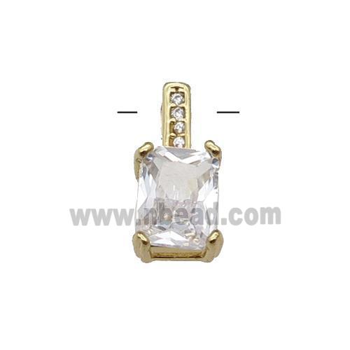 Copper Pendant Pave Crystal Gold Plated