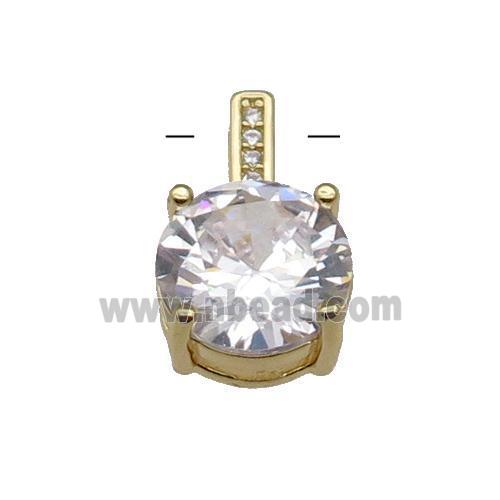 Copper Pendant Pave Crystal Diamond Gold Plated