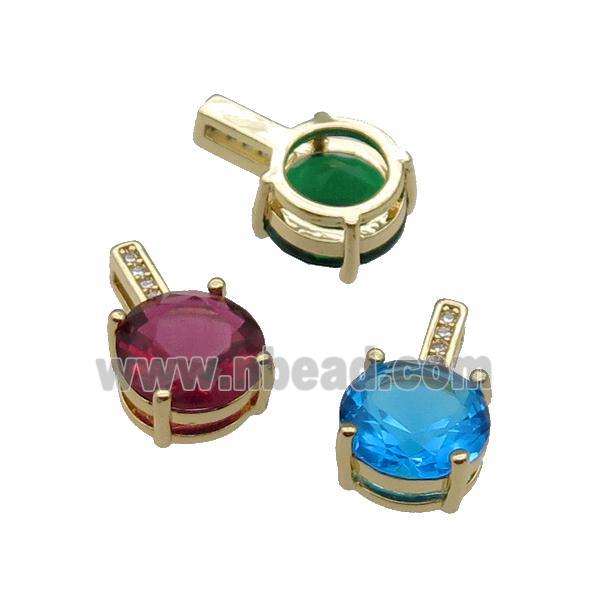Copper Pendant Pave Crystal Diamond Gold Plated Mixed