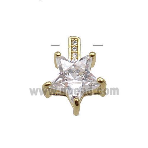 Copper Star Pendant Pave Crystal Gold Plated