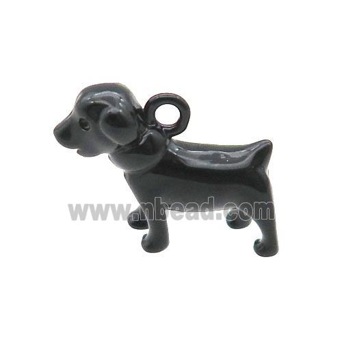 Copper Dog Pendant Black Lacquered Fired