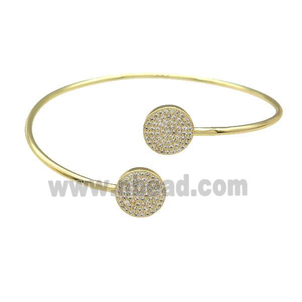 Copper Bangle Pave Zircon Circle Gold Plated