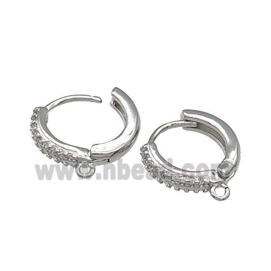 Copper Latchback Earring Accessories With Loop Platinum Plated
