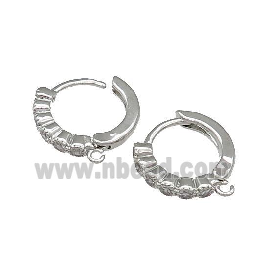 Copper Latchback Earring Accessories With Loop Platinum Plated