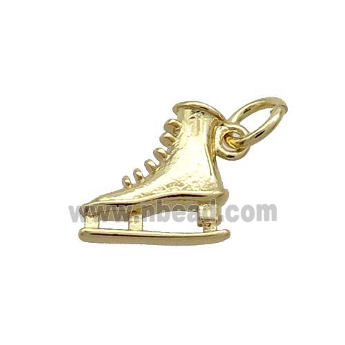 Copper Skate Shoes Pendant Gold Plated
