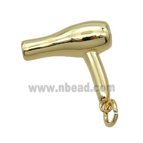 Copper HairDryer Charm Pendant Gold Plated