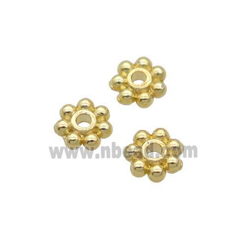 Alloy Daisy Spacer Beads 18K Gold Plated