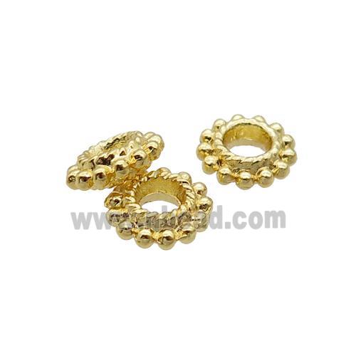 Alloy Flower Spacer Beads 18K Gold Plated