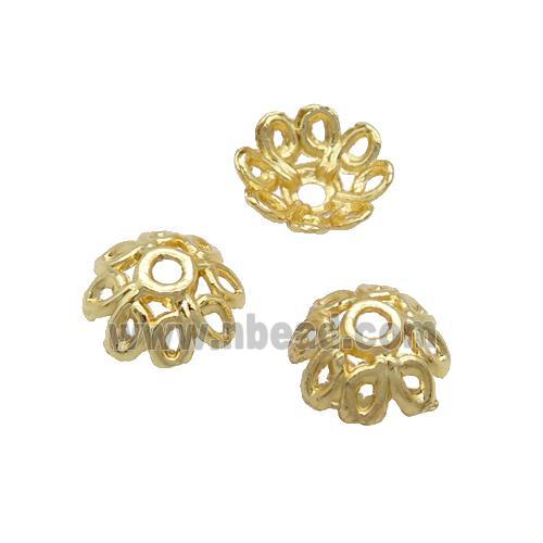Alloy Bead Caps 18K Gold Plated
